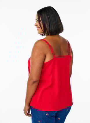 Zizzi Topp med bølgete fold, Rød, Model image number 2
