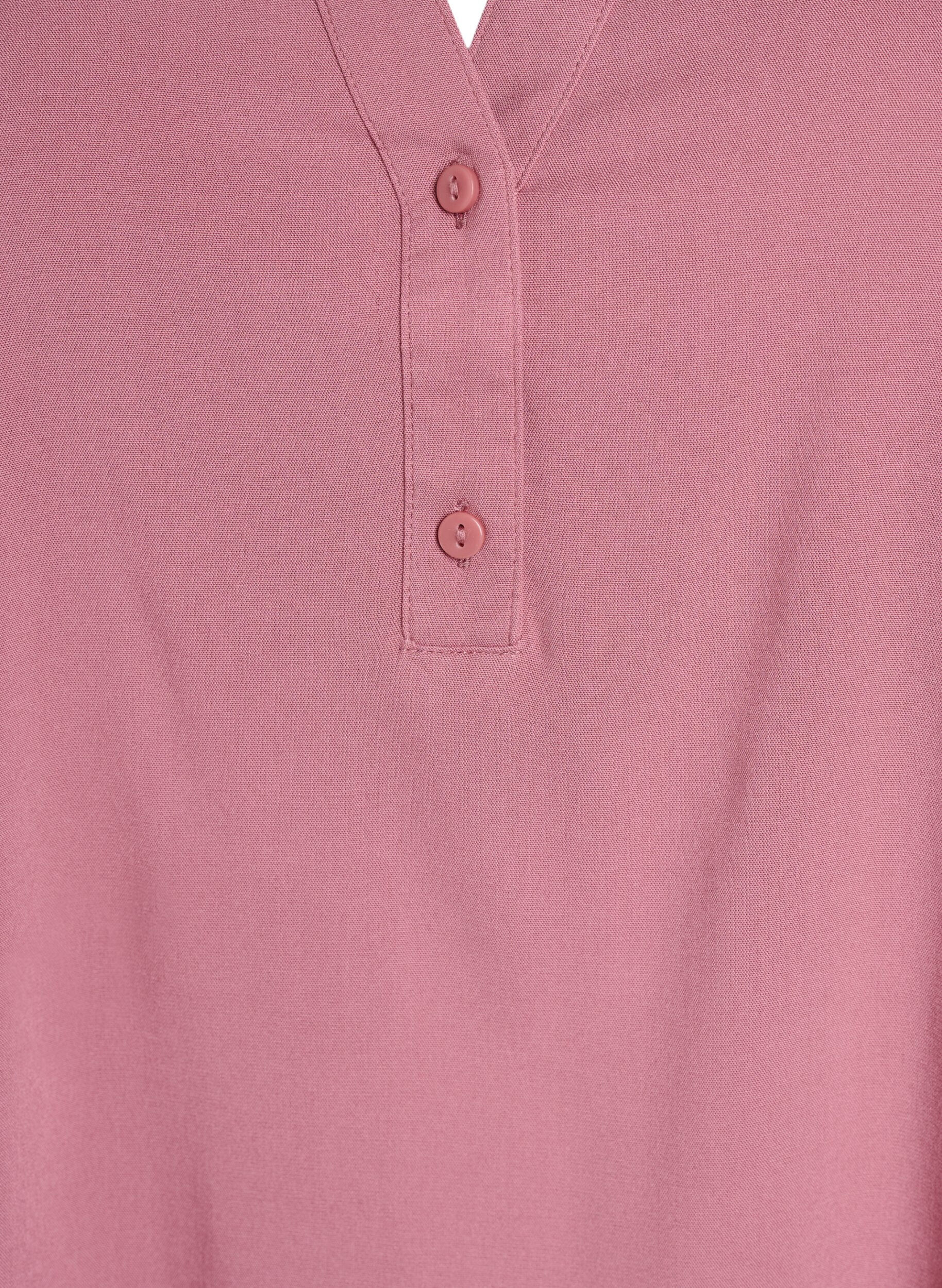 Zizzi FLASH - Ermel&oslash;s bluse i viskose, Rosa, Packshot image number 2