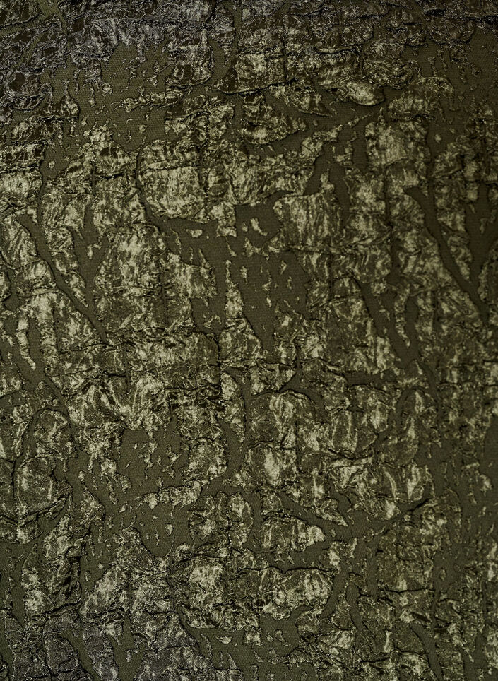 Jacquard bluse med puffermer og A-linjeform, Gr&oslash;nn, Packshot image number 2