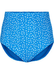 Ekstra høytlivs bikinitruse med blomstermønster, Blue Flower Print