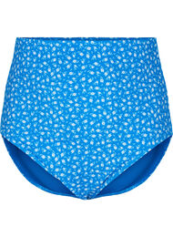 Ekstra høytlivs bikinitruse med blomstermønster, Blue Flower Print