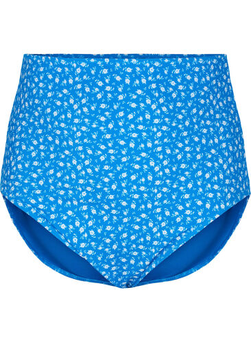 Ekstra høytlivs bikinitruse med blomstermønster, Blue Flower Print, Packshot image number 0