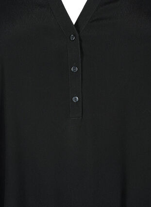 Bluse i viskose med 3/4-ermer, Black, Packshot image number 2