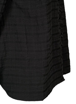 Skjorte med struktur og volangdetaljer, Black, Packshot image number 3