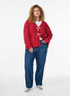 Straight fit jeans med rhinesteiner og høy midje, Blå, Model image number 0
