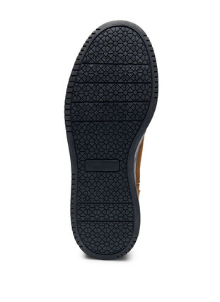 Zizzi Lave støvler i semsket skinn med bred passform, Tobacco Brown, Packshot image number 5