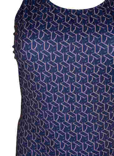 Badedrakt med mønster og krysset rygg, Text Print, Packshot image number 2