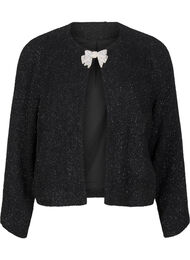 Jakke med sløyfe og glittertråd, Black
