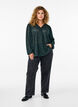 Langermet bluse med glitter og mønster, Grønn, Model image number 1