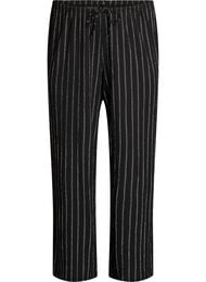 Bukser med vide ben i et lett teksturert stoff, Svart