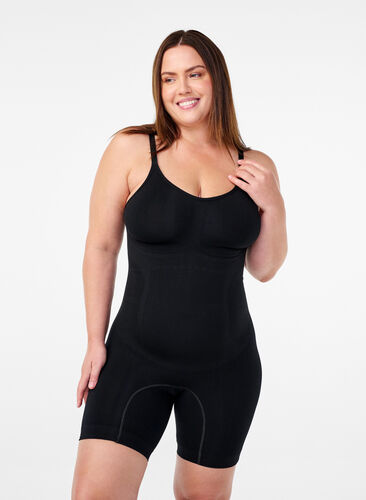 Zizzi Shapewear-body med åpning i bunn, Svart, Model image number 0