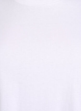 Zizzi Basis bomulls-t-skjorte med skulderputer, Hvit, Packshot image number 2