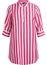 Kort kjole med krage og brystlomme, Rosa