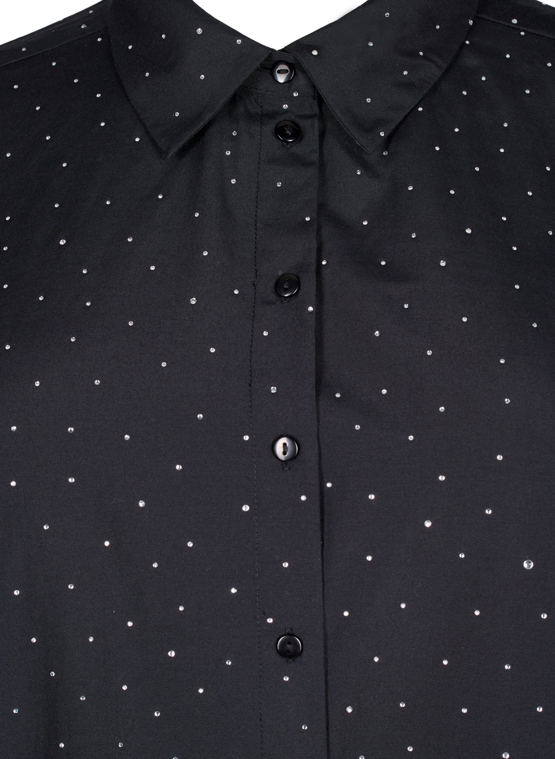 Zizzi Skjorte med strass, Black, Packshot image number 2