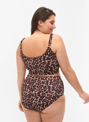 Bikinitruse med mønster og høyt liv, Autentic Leopard, Model image number 1