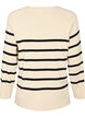 Stripete viskose genser, Sandshell/Black S., Packshot image number 1
