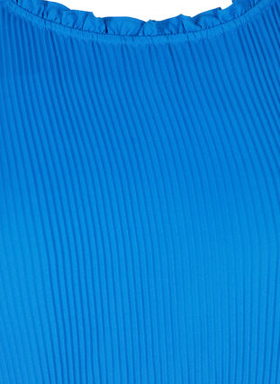 Langermet plissékjole med volanger, Dazzling Blue, Packshot image number 2