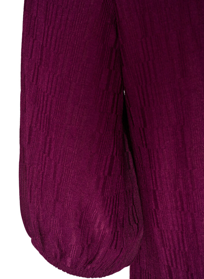 Kjole med ballongform og struktur, R&oslash;d, Packshot image number 3