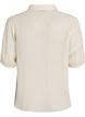 Bluse i seersucker med knytesnor, Beige, Packshot image number 1