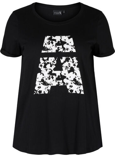 T-skjorte til trening med trykk, Black Big A, Packshot image number 0