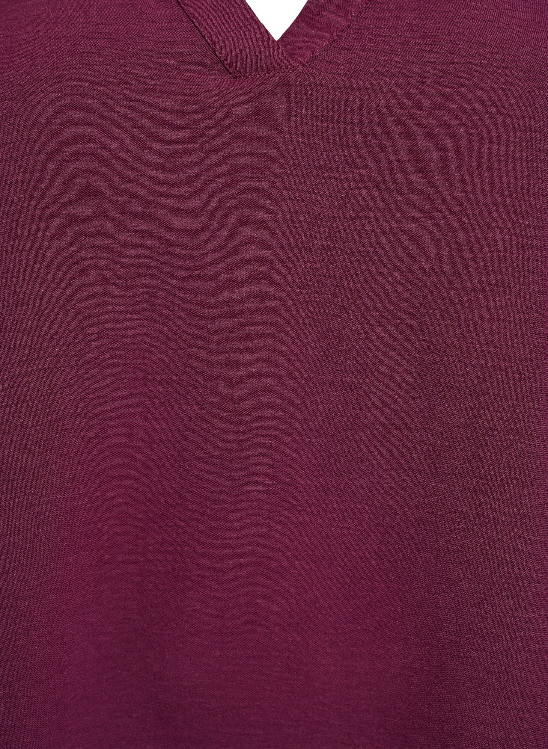 ZizziBluse med 3/4 ermer, M&oslash;rk Bordeaux, Packshot image number 2