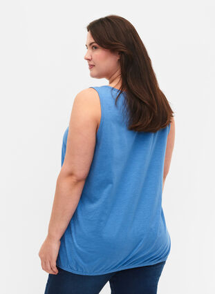 Bomullstopp med blondekant, Ultramarine, Model image number 1