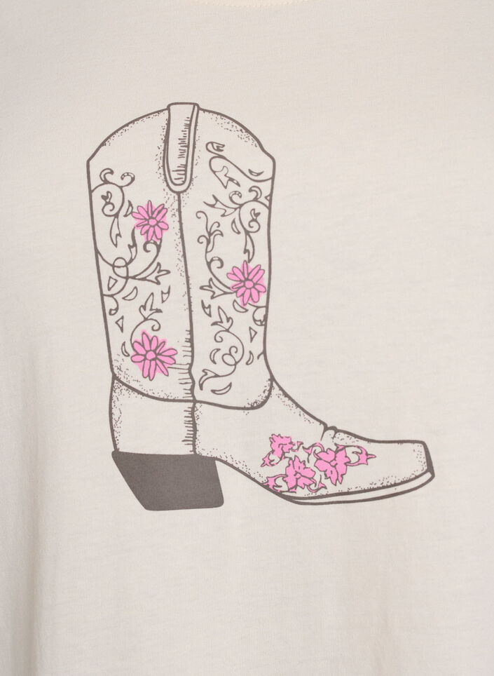 FLASH - T-skjorte med trykk, Beige, Packshot image number 2