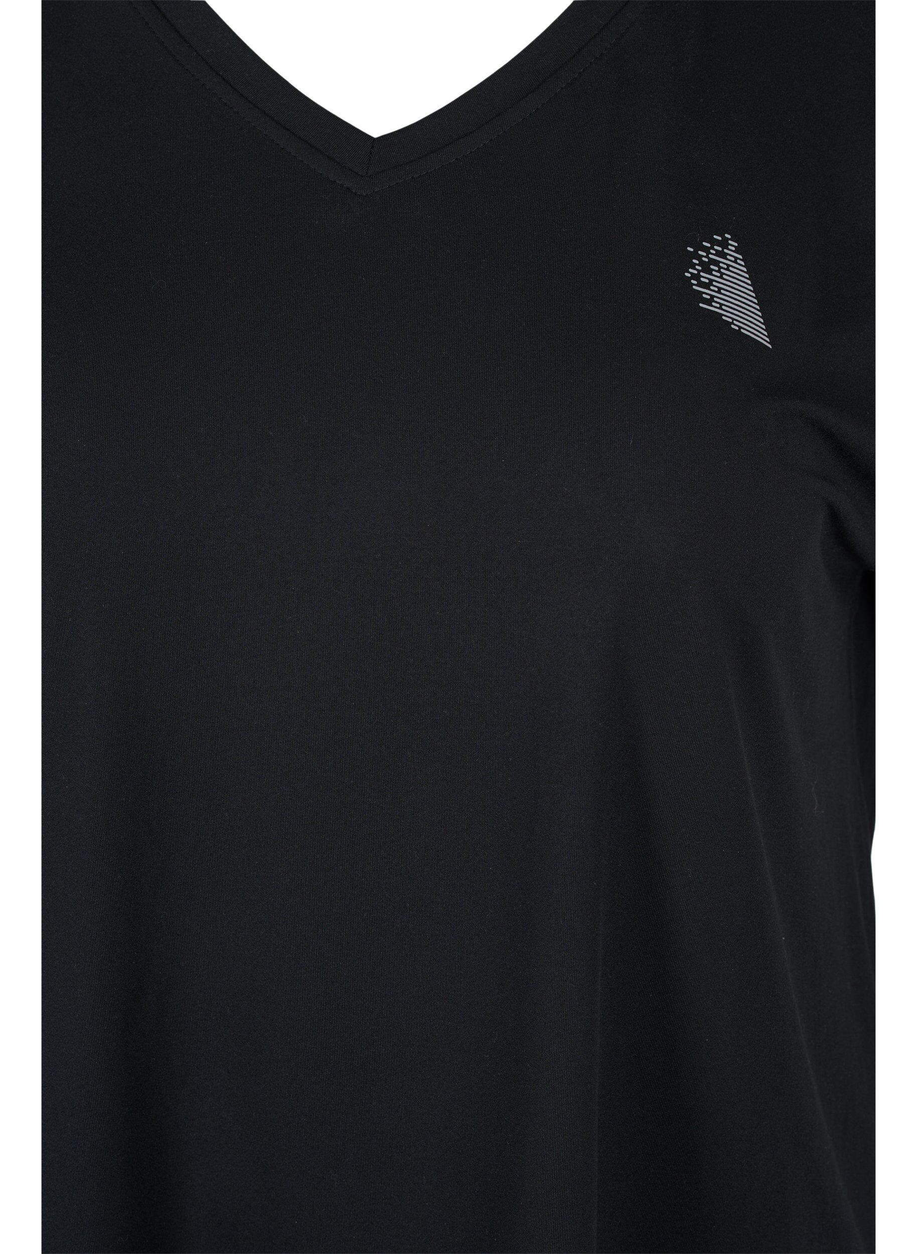 ZizziT-skjorte til trening med V-hals, Svart, Packshot image number 2