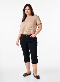 Emily slim fit denim knickers, Svart Emily slim fit denim knickers, Svart, Model