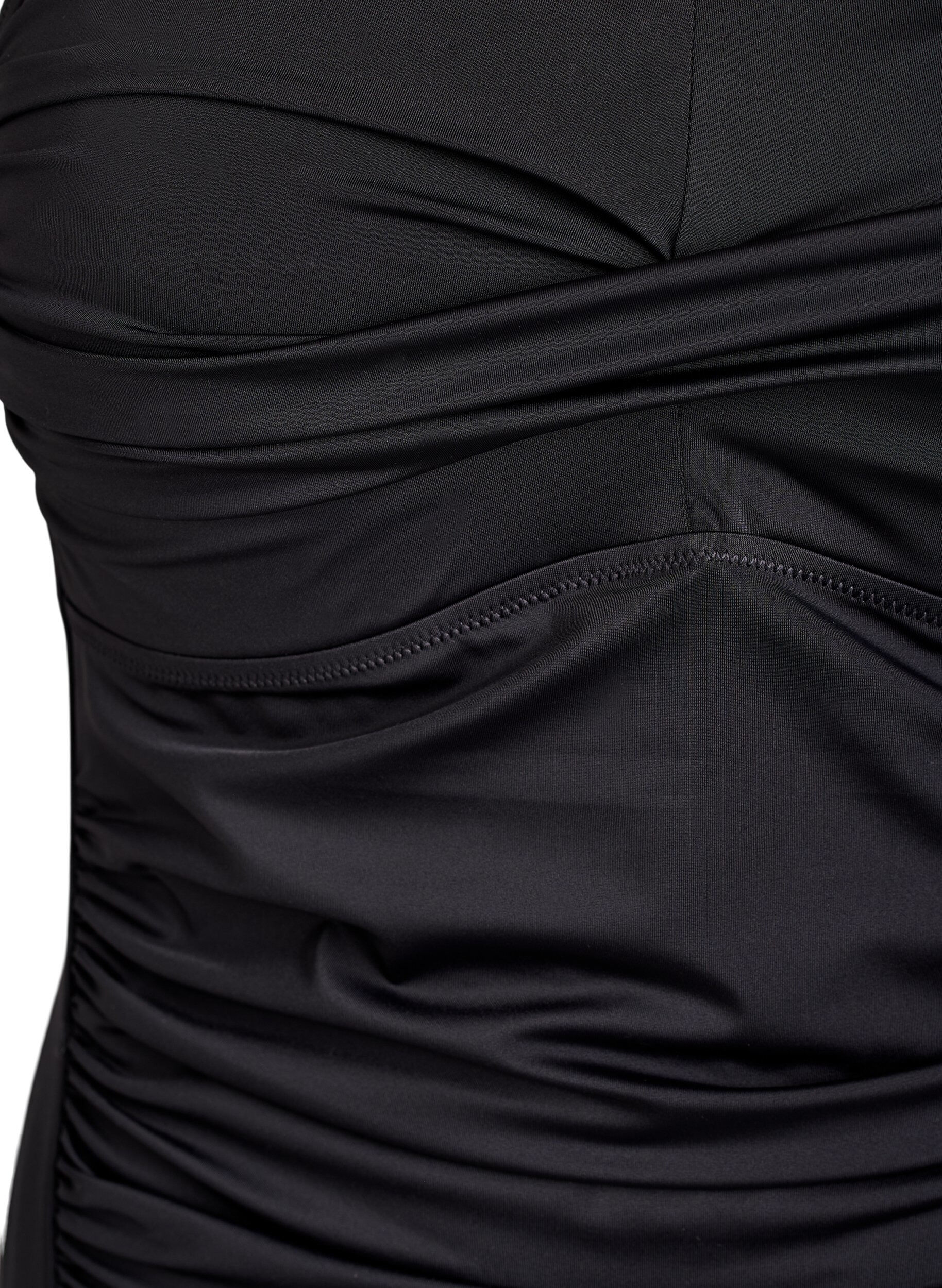 Zizzi Stroppel&oslash;s badedrakt med drapering og polstrede sk&aring;ler, Svart, Packshot image number 2