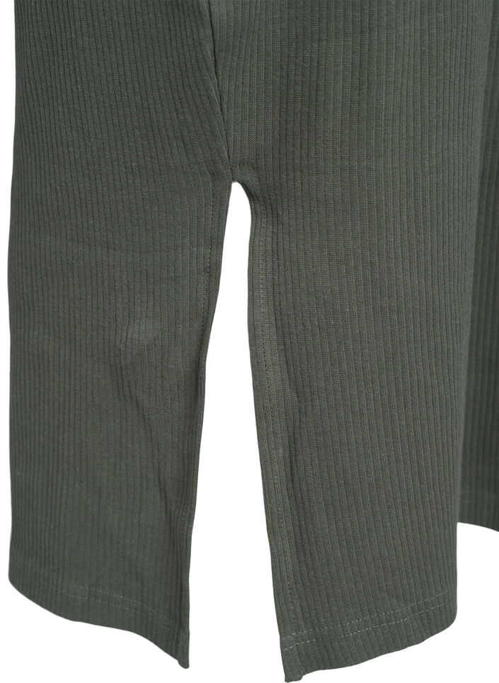 Maxikjole i jersey med korte ermer, Grønn, Packshot image number 3