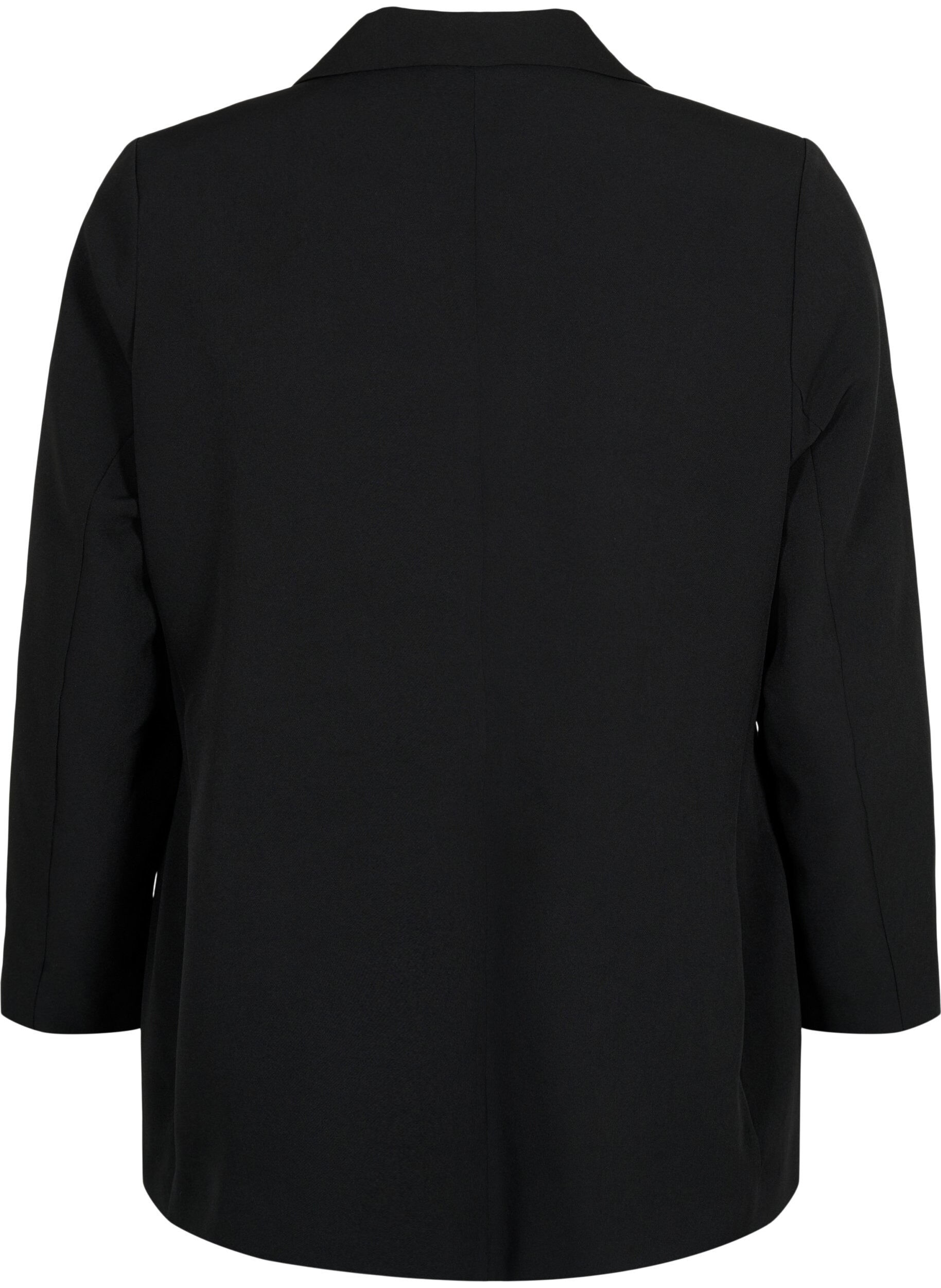Zizzi Klassisk blazer med knappelukking, Black, Packshot image number 1