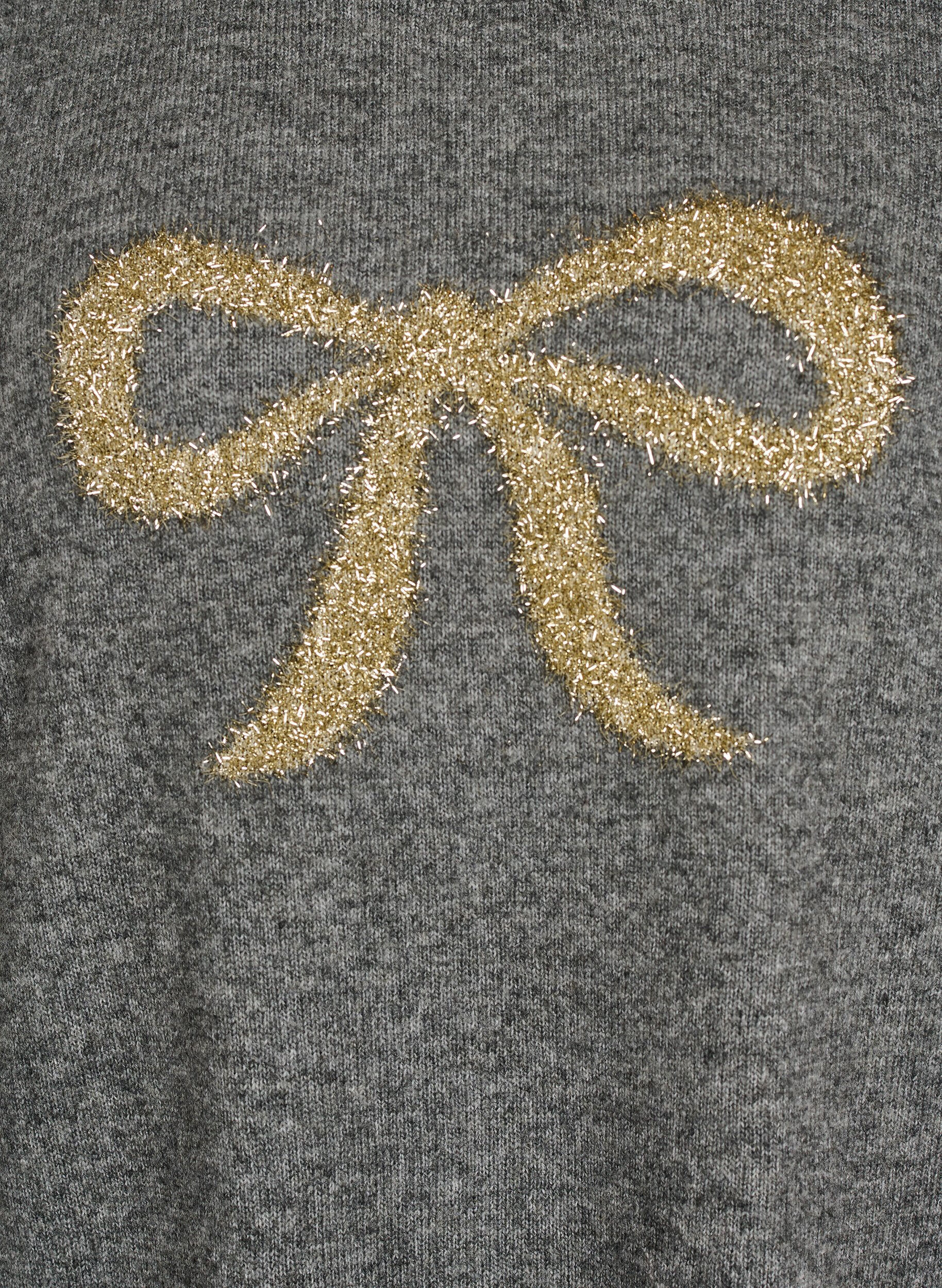 ZizziStrikkebluse med glittersl&oslash;yfe, Gr&aring;, Packshot image number 2