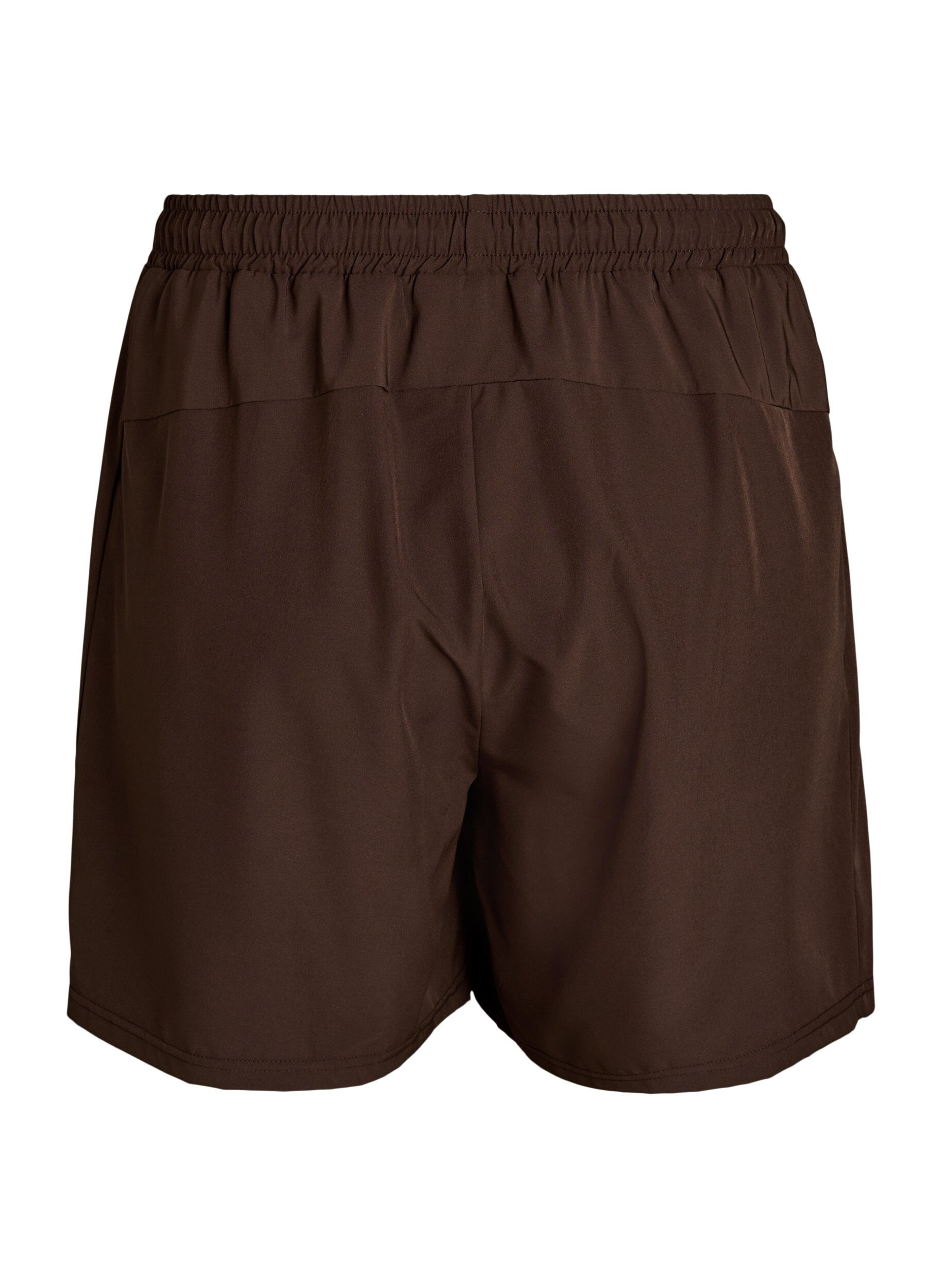 Zizzi Treningsshorts med innershorts og en lomme til telefonen, Brun, Packshot image number 1