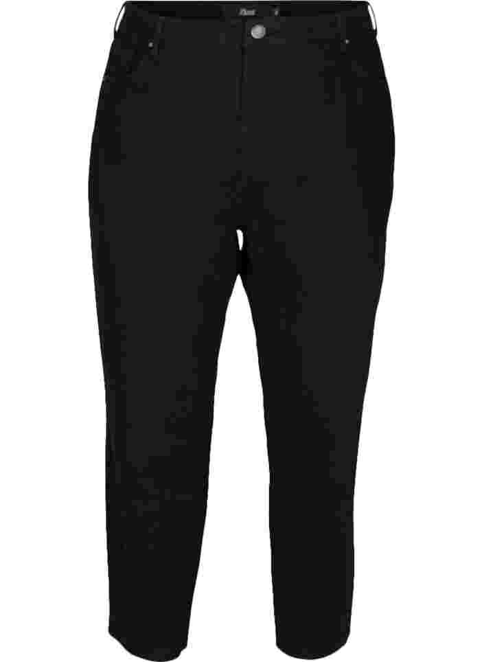 Cropped mom fit Mille jeans med en løs passform, Black, Packshot image number 0