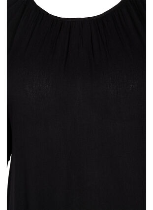 Kjole i viskose med korte ermer, Black, Packshot image number 2