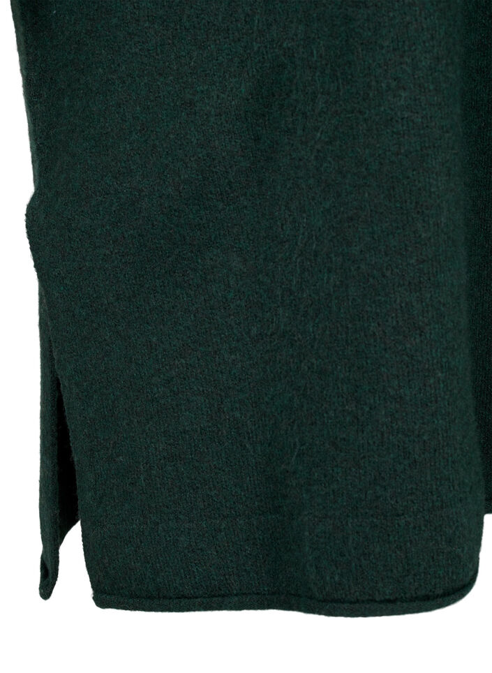 Strikket kjole med rund hals og splitt, Scarab Mel., Packshot image number 4