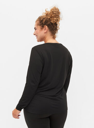 Treningsgenser med lange ermer, Black, Model image number 2