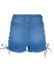 Dongerishorts med snøredetaljer, Blue Denim, Packshot image number 1