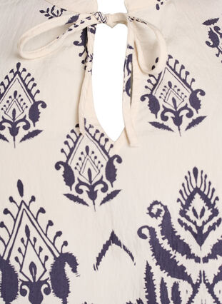 Zizzi Ermeløs bluse med volanger og trykk, Beige, Packshot image number 2