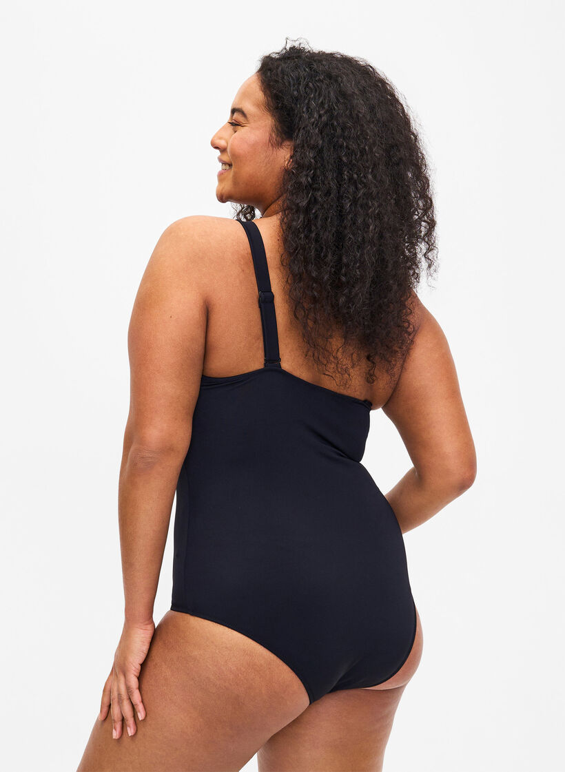Badedrakt med asymmetrisk utringning, Black, Model