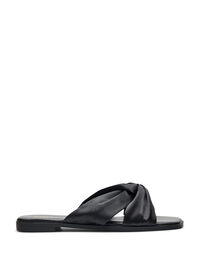 Wide fit - Slip-in med kryssede satengstropper, Svart Wide fit - Slip-in med kryssede satengstropper
