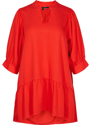 Kjole med 3/4-ermer, Fiery Red, Packshot image number 0