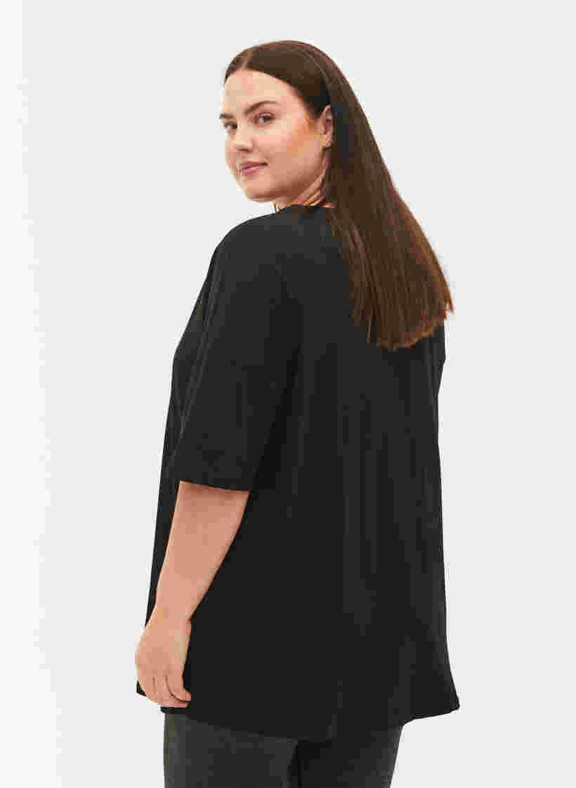 T-skjorte i bomull med trykk, Black/Dubarry, Model image number 1