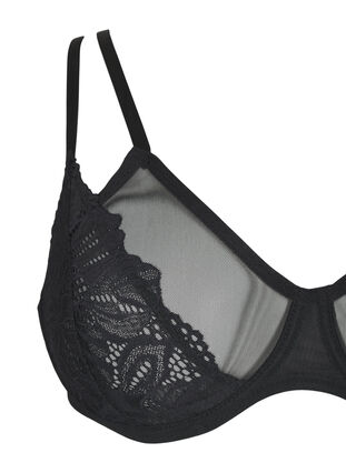 Zizzi Bh med full dekning, blonder og mesh, Black, Packshot image number 2
