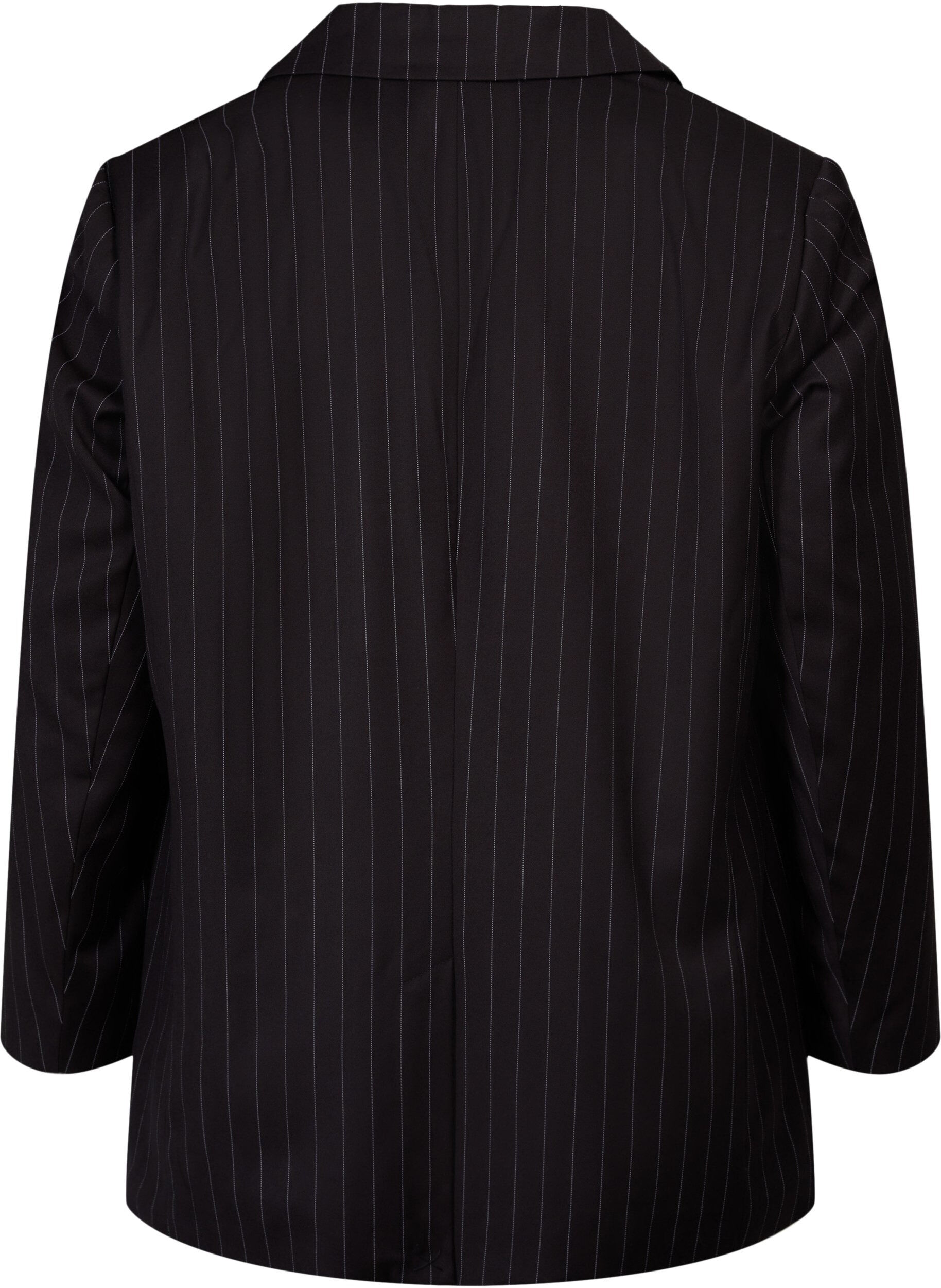 Zizzi Pinstripet jakke, Black W. Pinstripe, Packshot image number 1