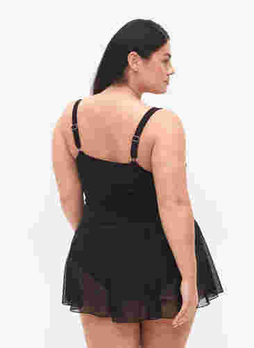 Badekjole med skjørt og innershorts, Black, Model image number 1