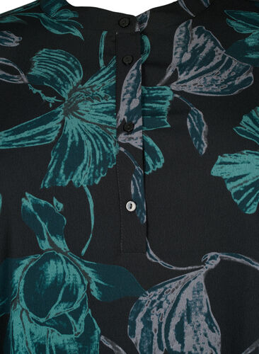 FLASH - Blomstret tunika med lange ermer, Black Scarab Flower, Packshot image number 2