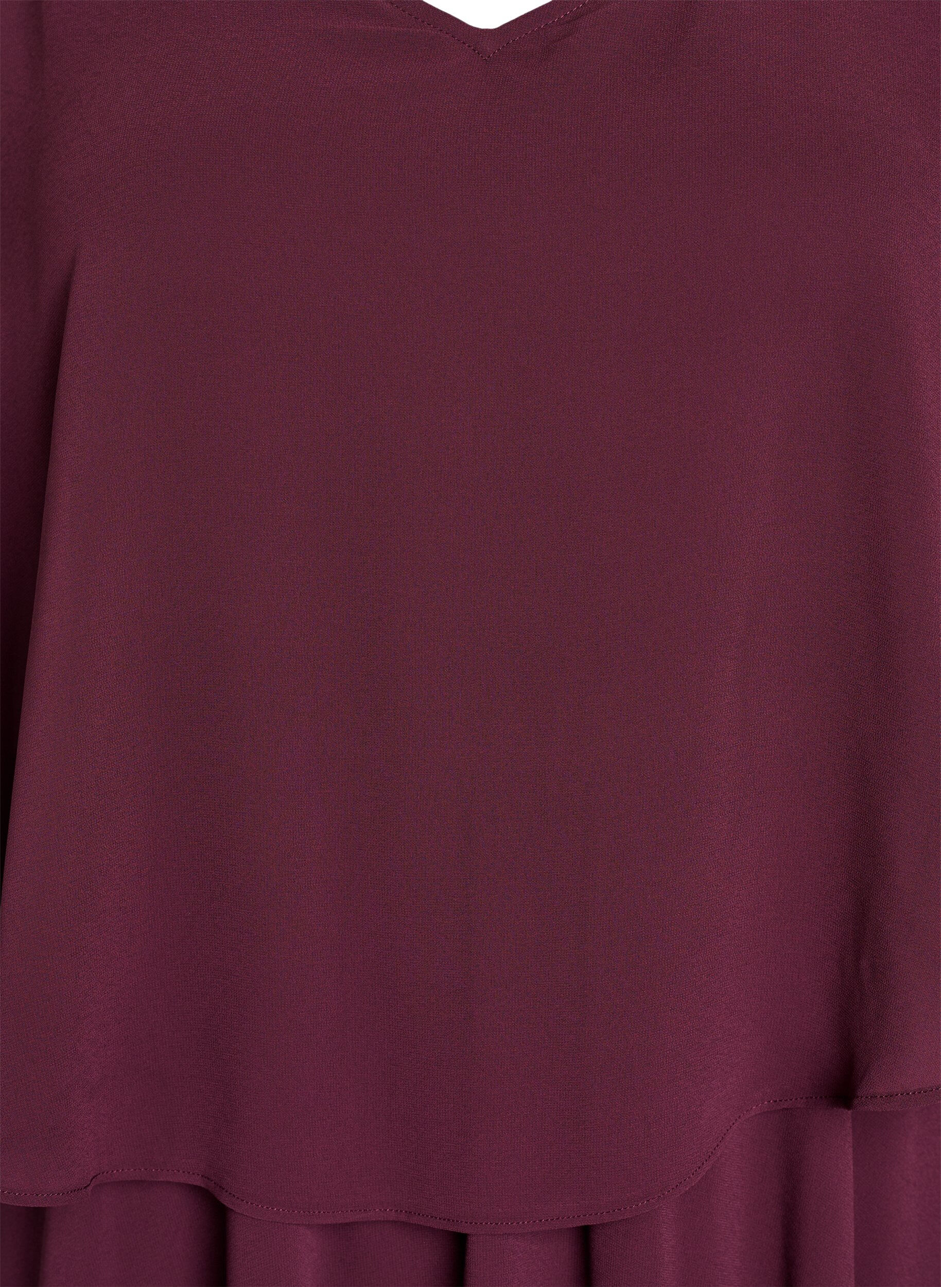 Zizzi Kortermet maxikjole med A-form, R&oslash;d, Packshot image number 2