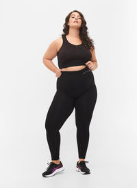 Sømløs treningstights med struktur, Black, Model